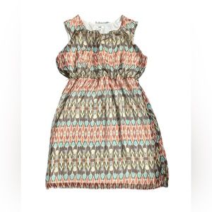 (5 for $25) Women’s Cato Midi Dress Brown Blue Bohemian Pattern size 18/20